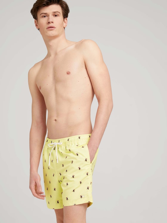 gemusterte Swim Shorts - Männer - yellow tucan print - 5 - TOM TAILOR Denim