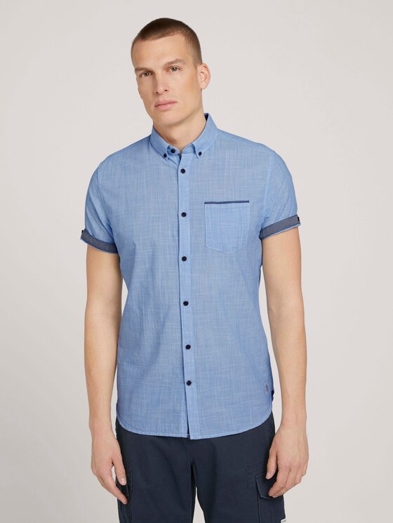 geruit overhemd - Mannen - Brilliant Blue Pint Stripe geruit overhemd - Mannen - Brilliant Blue Pint Stripe - 1 - TOM TAILOR