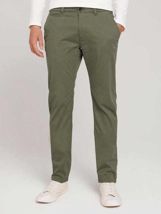Tavis Slim Satin Hose mit Bio-Baumwolle - Männer - Oak Leaf Green Tavis Slim Satin Hose mit Bio-Baumwolle - Männer - Oak Leaf Green - 1 - TOM TAILOR