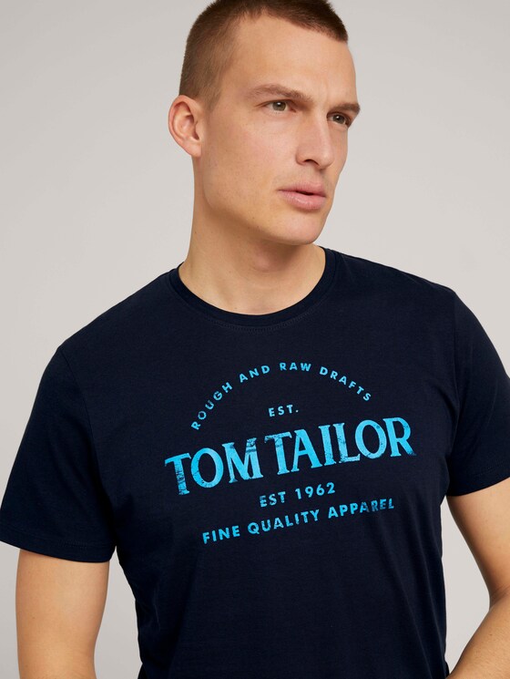 Logo Print T-Shirt - Männer - Dark Blue Logo Print T-Shirt - Männer - Dark Blue - 9 - TOM TAILOR