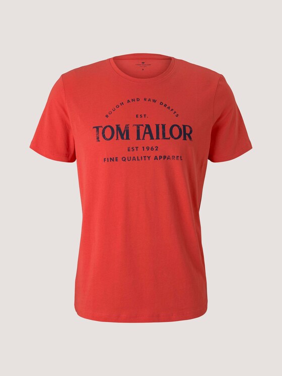 Logo Print T-Shirt - Männer - Plain Red Logo Print T-Shirt - Männer - Plain Red - 7 - TOM TAILOR