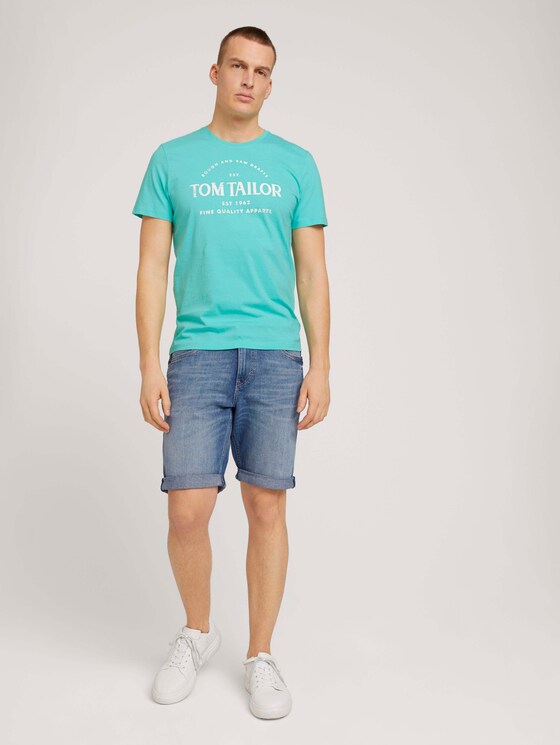 Logo Print T-Shirt - Männer - lake blue Logo Print T-Shirt - Männer - lake blue - 3 - TOM TAILOR