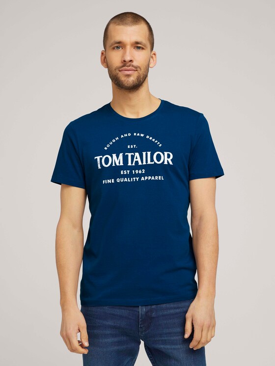 Logo Print T-Shirt - Männer - after dark blue Logo Print T-Shirt - Männer - after dark blue - 1 - TOM TAILOR