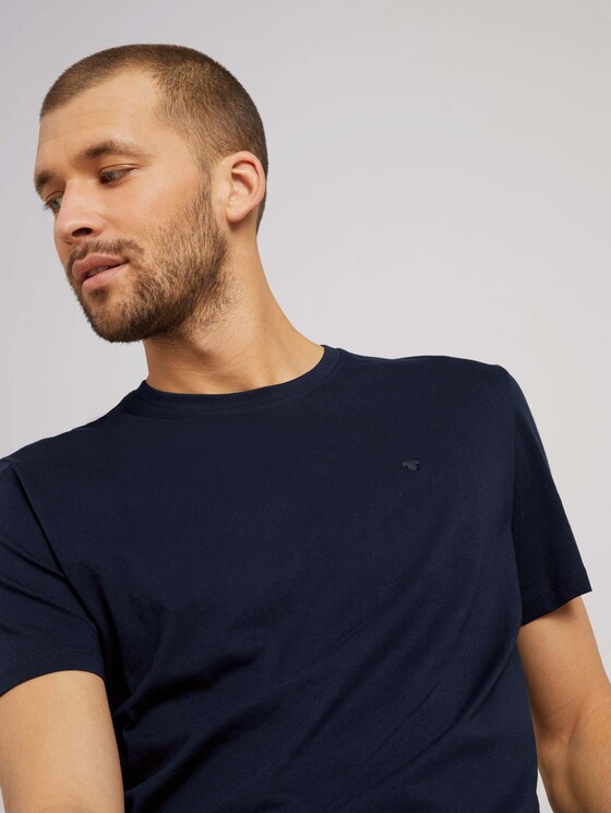 Basic T-Shirt - Männer - Dark Blue Basic T-Shirt - Männer - Dark Blue - 9 - TOM TAILOR