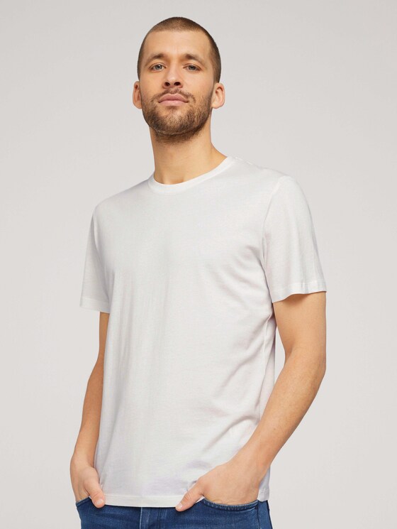 Basic T-Shirt - Männer - Off White Basic T-Shirt - Männer - Off White - 1 - TOM TAILOR