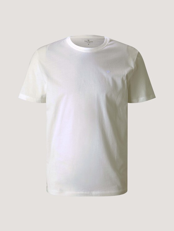 Basic T-Shirt - Männer - Off White Basic T-Shirt - Männer - Off White - 7 - TOM TAILOR