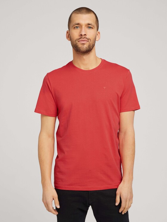 Basic T-Shirt - Männer - Plain Red Basic T-Shirt - Männer - Plain Red - 1 - TOM TAILOR
