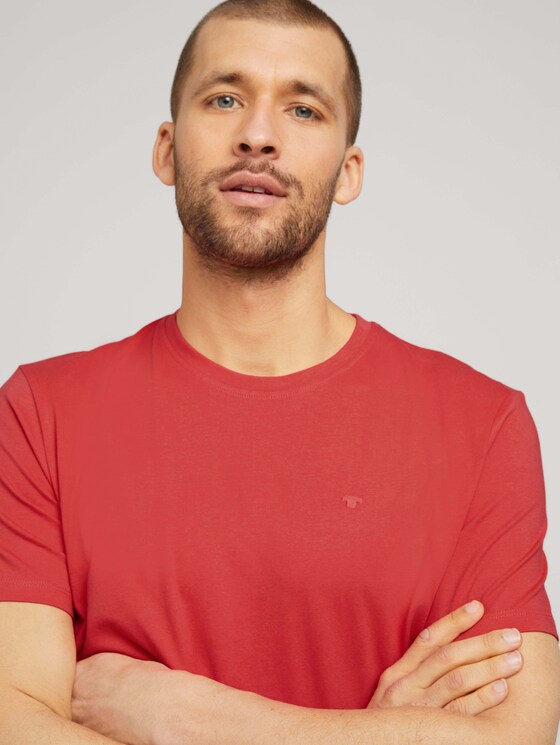 Basic T-Shirt - Männer - Plain Red Basic T-Shirt - Männer - Plain Red - 9 - TOM TAILOR