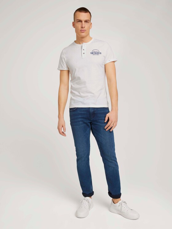 Henley T-Shirt mit Print - Männer - Off White Henley T-Shirt mit Print - Männer - Off White - 3 - TOM TAILOR