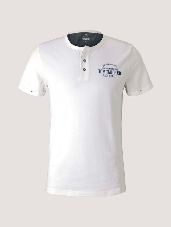 Henley T-Shirt mit Print - Männer - Off White Henley T-Shirt mit Print - Männer - Off White - 7 - TOM TAILOR