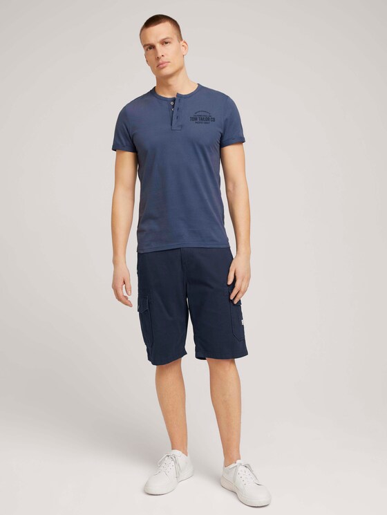 Henley T-Shirt mit Print - Männer - light indigo blue Henley T-Shirt mit Print - Männer - light indigo blue - 3 - TOM TAILOR