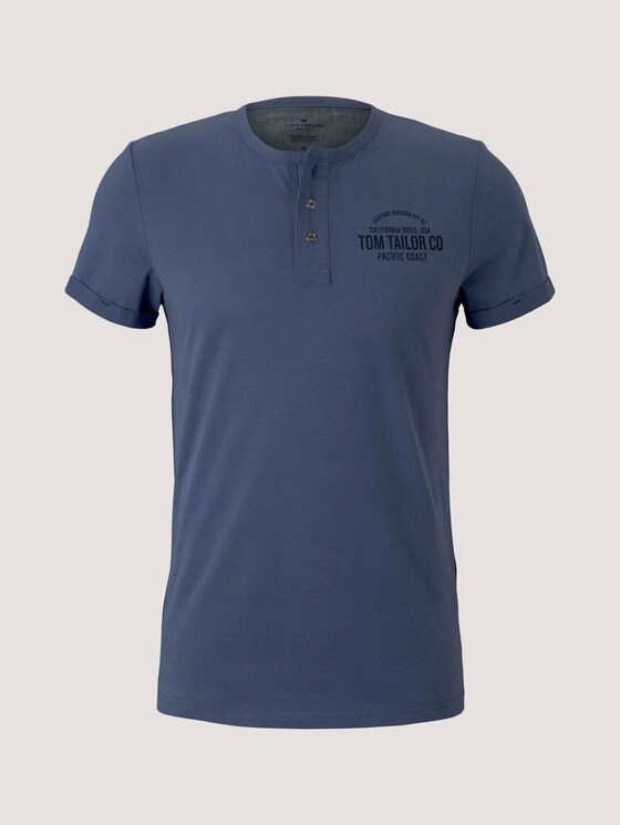 Henley T-Shirt mit Print - Männer - light indigo blue Henley T-Shirt mit Print - Männer - light indigo blue - 7 - TOM TAILOR