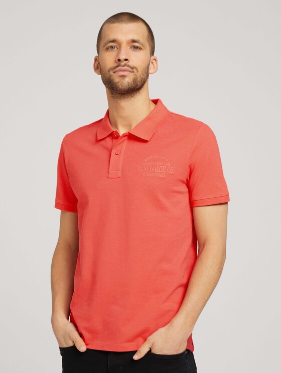 Poloshirt mit Logo - Männer - Plain Red Poloshirt mit Logo - Männer - Plain Red - 1 - TOM TAILOR