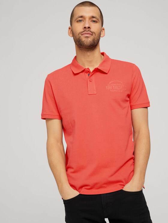 Poloshirt mit Logo - Männer - Plain Red - 5 - TOM TAILOR