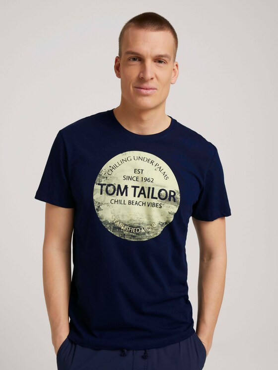 T-Shirt mit Print - Männer - Dark Blue T-Shirt mit Print - Männer - Dark Blue - 1 - TOM TAILOR