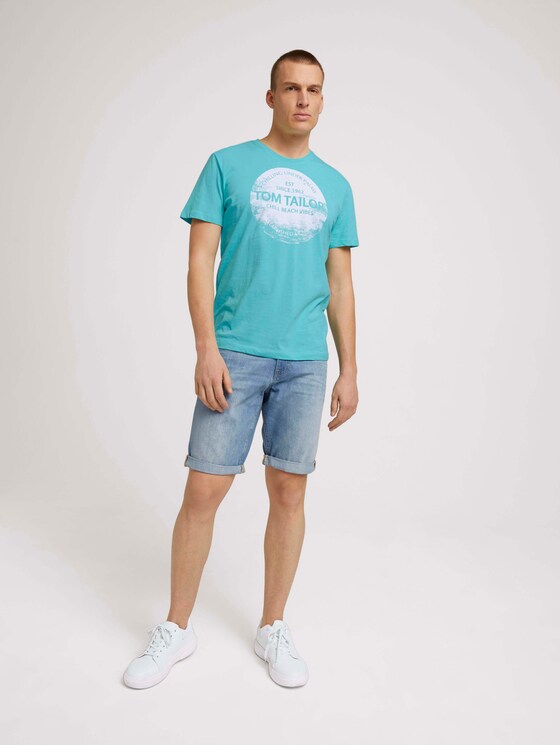 T-Shirt mit Print - Männer - aqua light blue T-Shirt mit Print - Männer - aqua light blue - 3 - TOM TAILOR