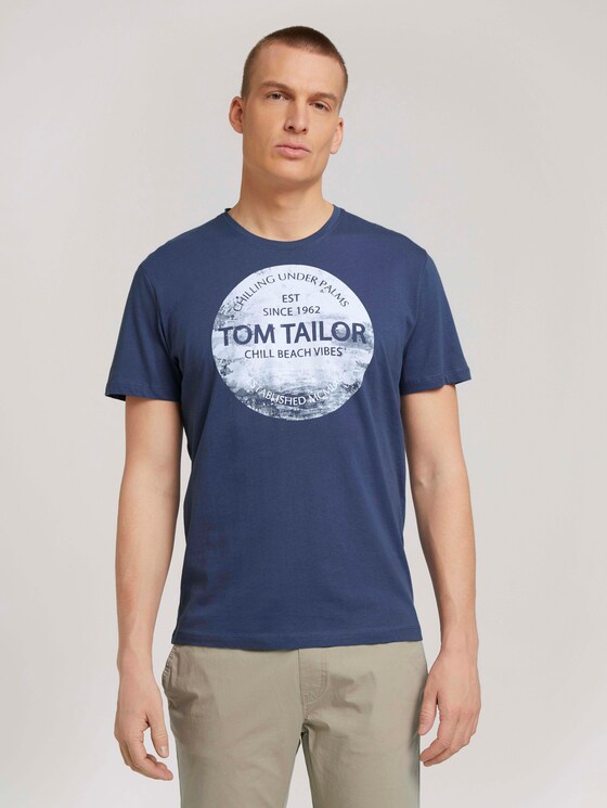 T-Shirt mit Print - Männer - light indigo blue T-Shirt mit Print - Männer - light indigo blue - 1 - TOM TAILOR