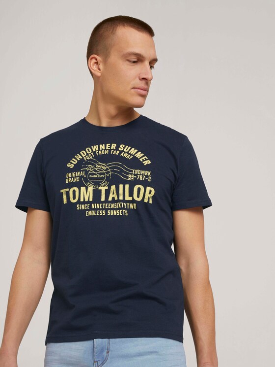 T-Shirt mit Print - Männer - Dark Blue - 5 - TOM TAILOR