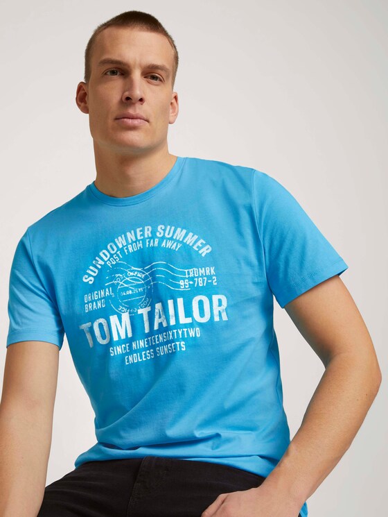T-Shirt mit Print - Männer - aquarius turquoise T-Shirt mit Print - Männer - aquarius turquoise - 5 - TOM TAILOR