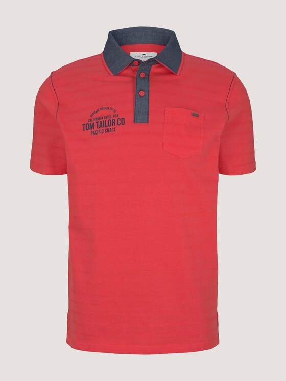 gestreiftes Poloshirt - Männer - Plain Red gestreiftes Poloshirt - Männer - Plain Red - 7 - TOM TAILOR