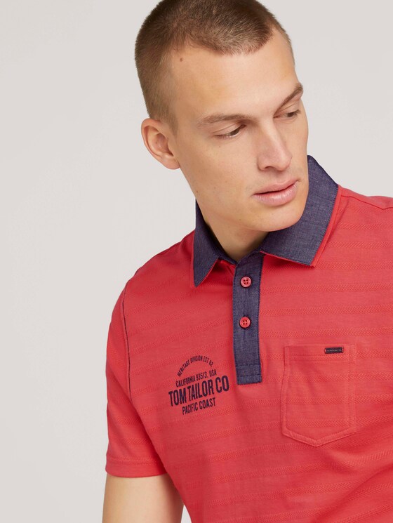 gestreiftes Poloshirt - Männer - Plain Red gestreiftes Poloshirt - Männer - Plain Red - 9 - TOM TAILOR