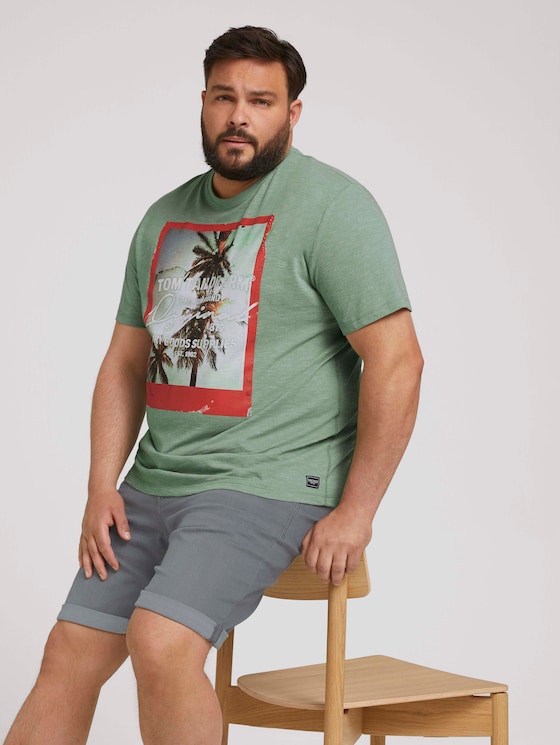 T-Shirt mit Fotoprint - Männer - mint green grindle melange T-Shirt mit Fotoprint - Männer - mint green grindle melange - 5 - Men Plus