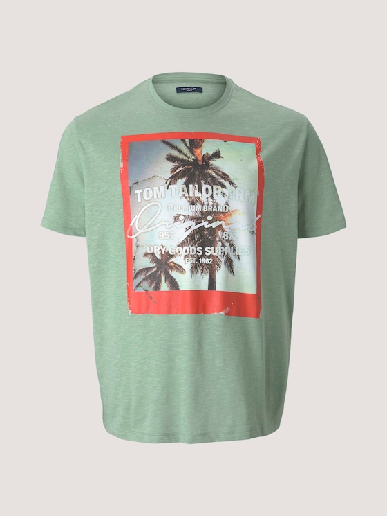T-Shirt mit Fotoprint - Männer - mint green grindle melange T-Shirt mit Fotoprint - Männer - mint green grindle melange - 7 - Men Plus