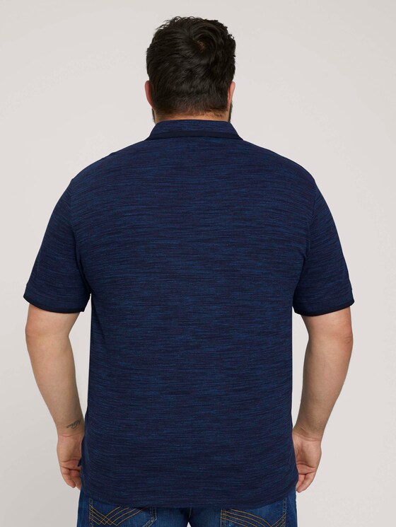 Meliertes Poloshirt mit Print - Männer - sailor blue streaky grindle Meliertes Poloshirt mit Print - Männer - sailor blue streaky grindle - 2 - Men Plus