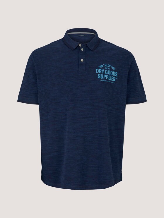 Meliertes Poloshirt mit Print - Männer - sailor blue streaky grindle Meliertes Poloshirt mit Print - Männer - sailor blue streaky grindle - 7 - Men Plus
