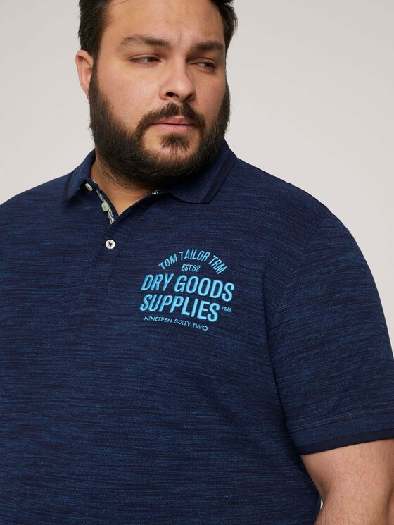 Meliertes Poloshirt mit Print - Männer - sailor blue streaky grindle Meliertes Poloshirt mit Print - Männer - sailor blue streaky grindle - 9 - Men Plus