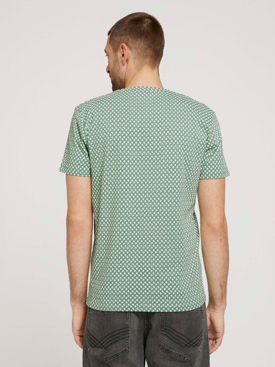 gemustertes T-Shirt aus Bio-Baumwolle - Männer - mint small leaf design gemustertes T-Shirt aus Bio-Baumwolle - Männer - mint small leaf design - 2 - TOM TAILOR