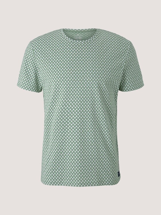 gemustertes T-Shirt aus Bio-Baumwolle - Männer - mint small leaf design gemustertes T-Shirt aus Bio-Baumwolle - Männer - mint small leaf design - 7 - TOM TAILOR