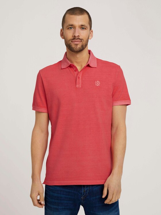 Poloshirt in leichter Waschung - Männer - Plain Red Poloshirt in leichter Waschung - Männer - Plain Red - 1 - TOM TAILOR