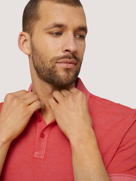 Poloshirt in leichter Waschung - Männer - Plain Red Poloshirt in leichter Waschung - Männer - Plain Red - 9 - TOM TAILOR