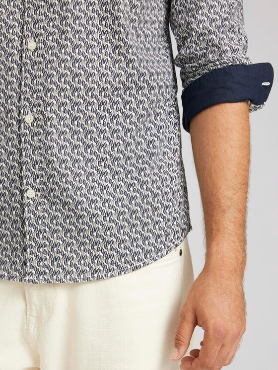 gemustertes Hemd - Männer - olive navy small leaf design gemustertes Hemd - Männer - olive navy small leaf design - 10 - TOM TAILOR