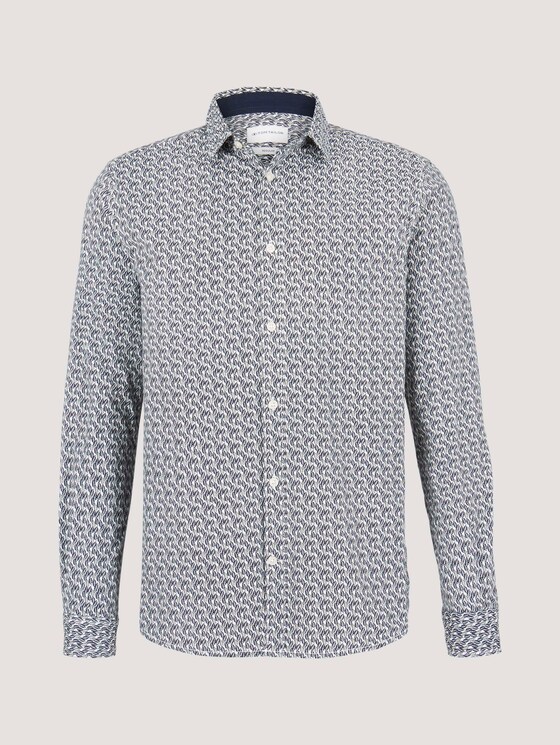 gemustertes Hemd - Männer - olive navy small leaf design gemustertes Hemd - Männer - olive navy small leaf design - 7 - TOM TAILOR