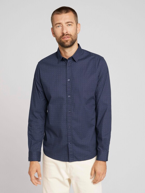 overhemd met patroon - Mannen - navy olive irregular design overhemd met patroon - Mannen - navy olive irregular design - 1 - TOM TAILOR