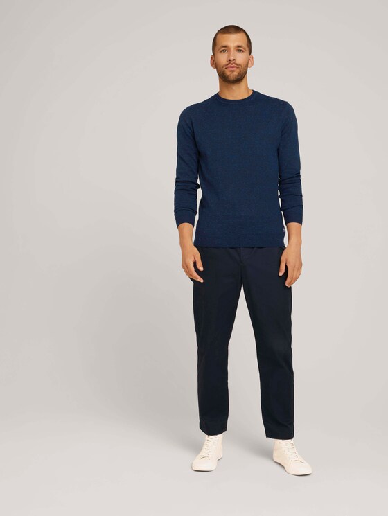 Pullover in Melange-Optik mit recyceltem Polyester - Männer - navy blue heather Pullover in Melange-Optik mit recyceltem Polyester - Männer - navy blue heather - 3 - TOM TAILOR