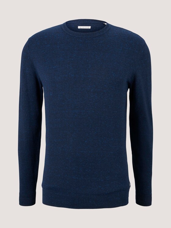 Pullover in Melange-Optik mit recyceltem Polyester - Männer - navy blue heather Pullover in Melange-Optik mit recyceltem Polyester - Männer - navy blue heather - 7 - TOM TAILOR