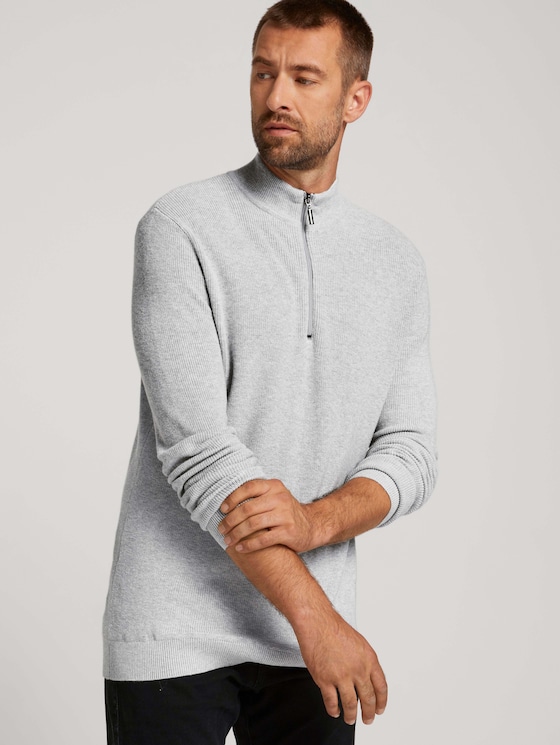 strukturierter Pullover - Männer - Light Soft Grey Melange strukturierter Pullover - Männer - Light Soft Grey Melange - 5 - TOM TAILOR