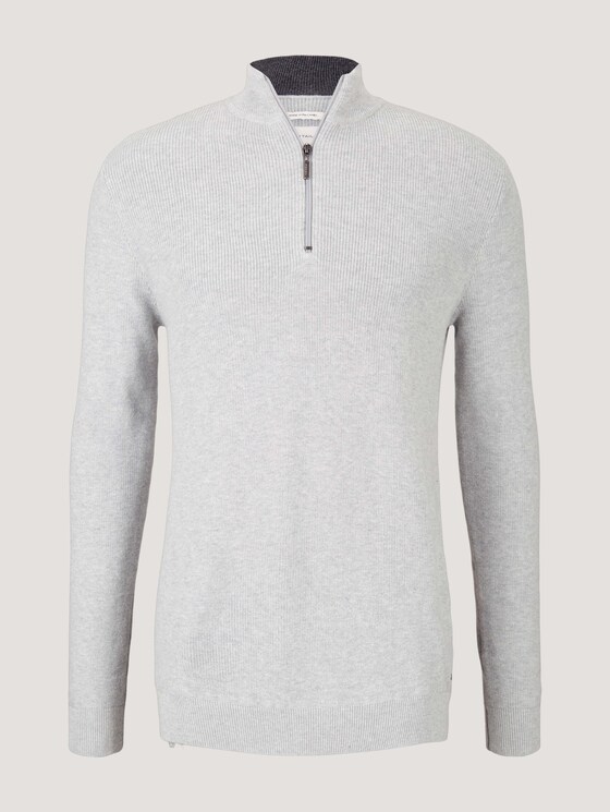 strukturierter Pullover - Männer - Light Soft Grey Melange strukturierter Pullover - Männer - Light Soft Grey Melange - 7 - TOM TAILOR