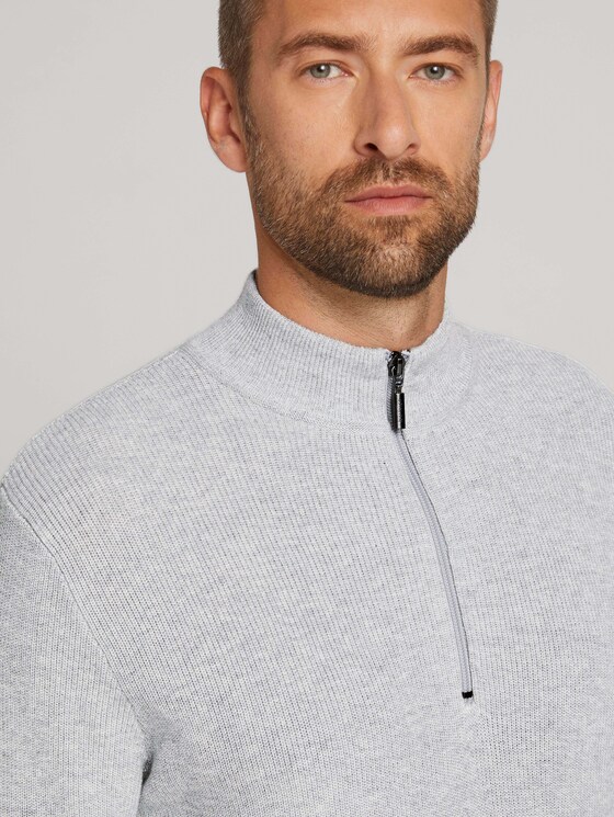 strukturierter Pullover - Männer - Light Soft Grey Melange strukturierter Pullover - Männer - Light Soft Grey Melange - 9 - TOM TAILOR