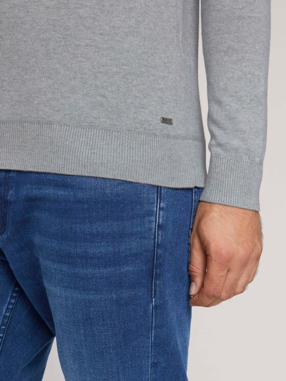 strukturierter Pullover - Männer - Light Soft Grey Melange strukturierter Pullover - Männer - Light Soft Grey Melange - 10 - TOM TAILOR