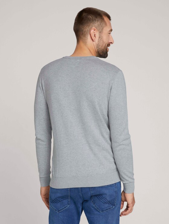 strukturierter Pullover - Männer - Light Soft Grey Melange strukturierter Pullover - Männer - Light Soft Grey Melange - 2 - TOM TAILOR