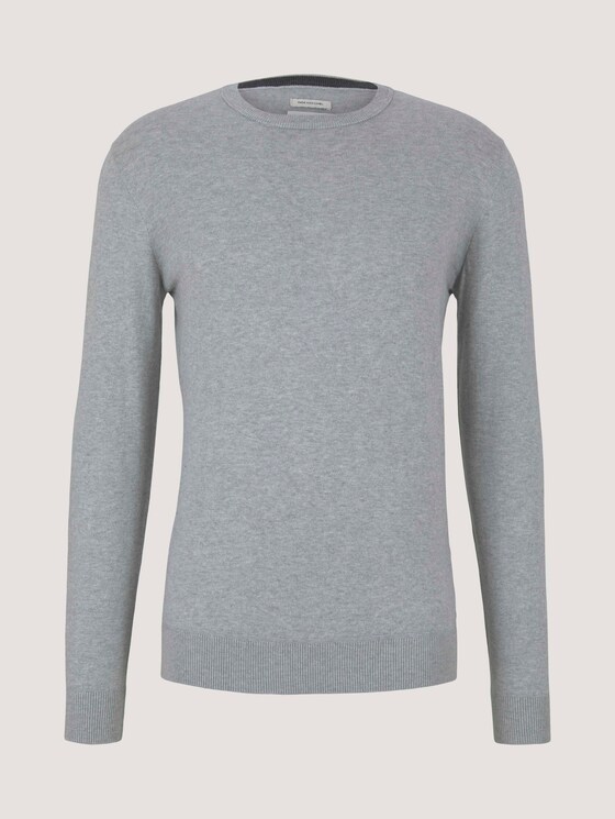 strukturierter Pullover - Männer - Light Soft Grey Melange strukturierter Pullover - Männer - Light Soft Grey Melange - 7 - TOM TAILOR