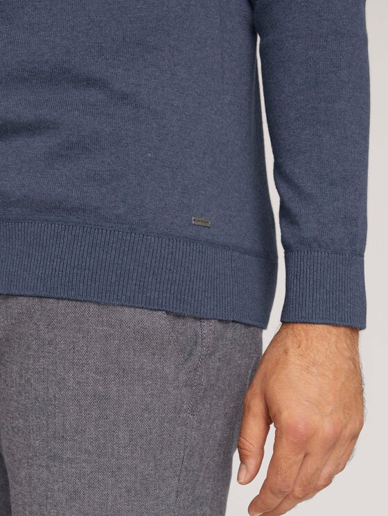 strukturierter Pullover - Männer - vintage indigo blue melange strukturierter Pullover - Männer - vintage indigo blue melange - 10 - TOM TAILOR