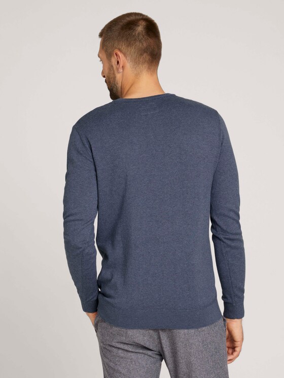 strukturierter Pullover - Männer - vintage indigo blue melange strukturierter Pullover - Männer - vintage indigo blue melange - 2 - TOM TAILOR