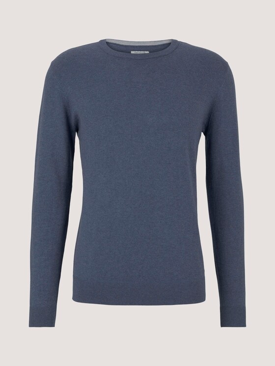 strukturierter Pullover - Männer - vintage indigo blue melange strukturierter Pullover - Männer - vintage indigo blue melange - 7 - TOM TAILOR