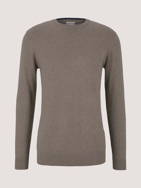 strukturierter Pullover - Männer - light wood taupe melange strukturierter Pullover - Männer - light wood taupe melange - 7 - TOM TAILOR