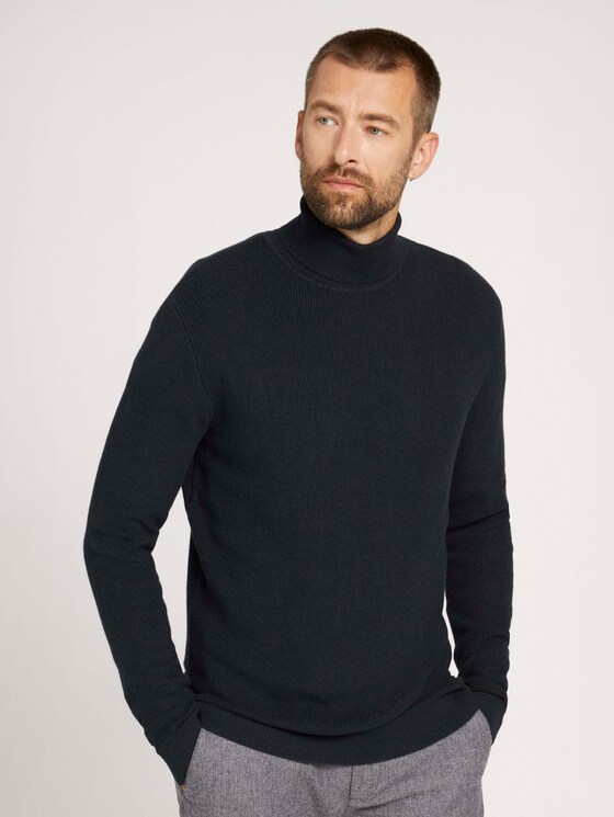 Strukturierter Rollkragenpullover - Männer - Sky Captain Blue Strukturierter Rollkragenpullover - Männer - Sky Captain Blue - 1 - TOM TAILOR